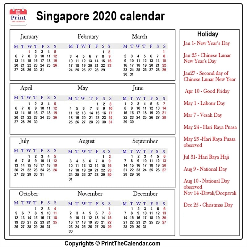 Dulwich Singapore Calendar 2025 